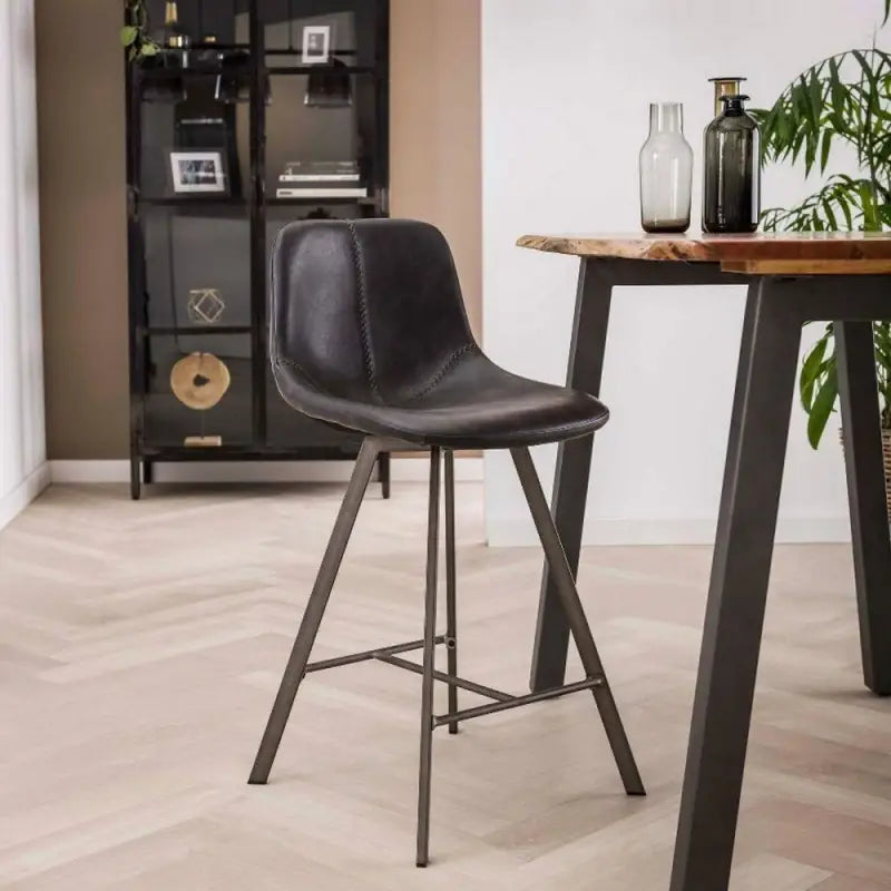 Tabouret De Bar Industriel Noir Lot de 2