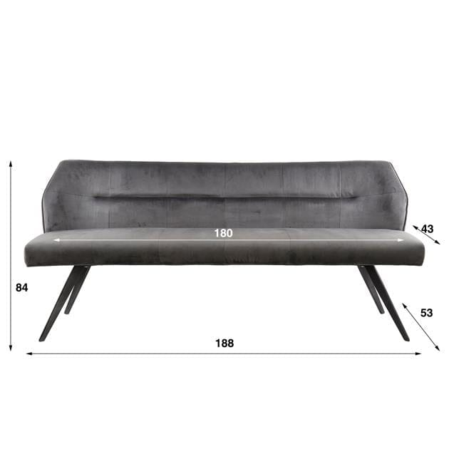 Zoom sur la structure en métal du banc table à manger.