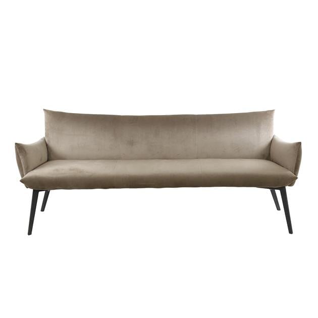 Détail des ressorts nosag du banc de table à manger, garantissant une assise durable.