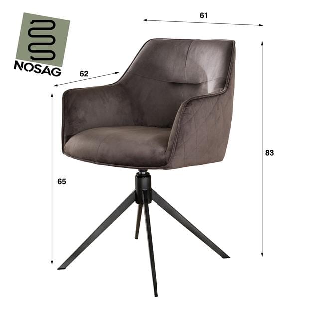Les dimensions du Chaise fauteuil avec accoudoirs