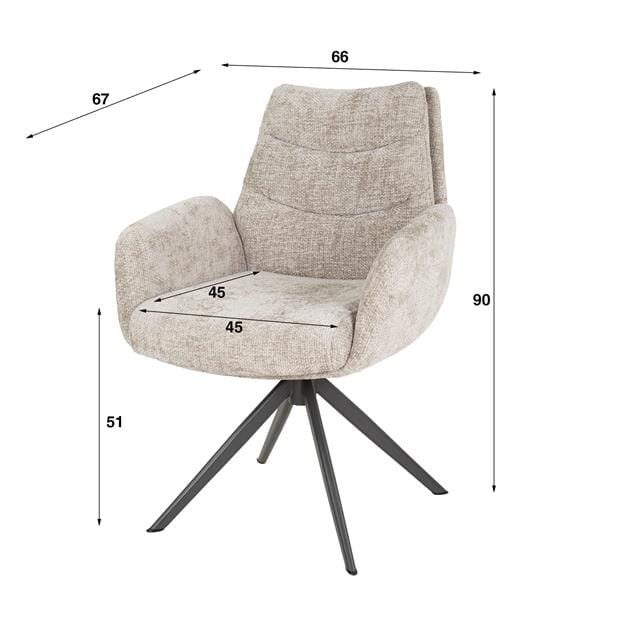 Les dimensions du Chaise fauteuil confort 