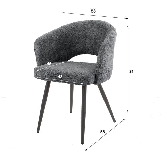 Les dimensions du Chaise fauteuil confortable 
