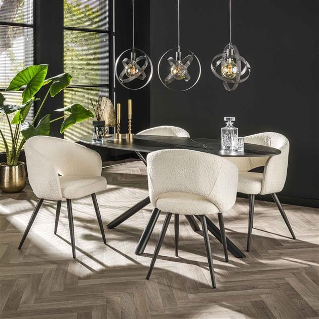 Ensemble de fauteuils en bouclette avec design moderne