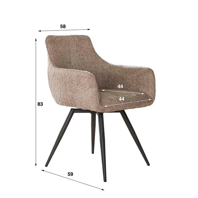 Les dimensions du Chaise Fauteuil Scandinave
