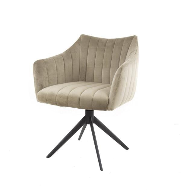 Fauteuil confortable en velours avec base pivotante
