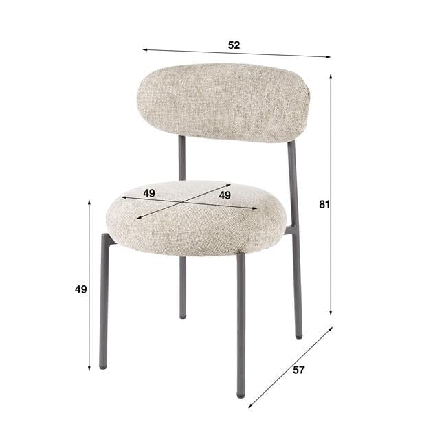 Chaise Round Beige Fond Blanc