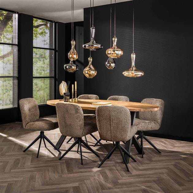 Lot de deux chaises Comfort Rotatif élégantes dans une salle à manger moderne