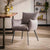 Chaise de salle à manger en velours gris avec cadre métallique robuste
