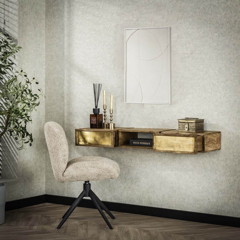 Coiffeuse Bois Massif Tiroir Ouvert