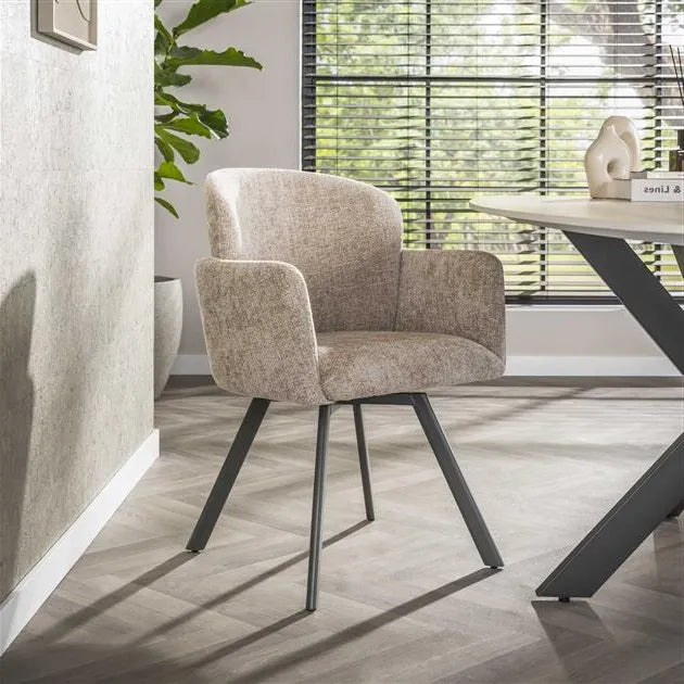 Fauteuil Pivotant Design Beige