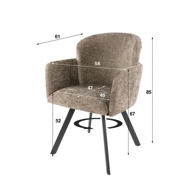 Fauteuil Pivotant Design Dimensions