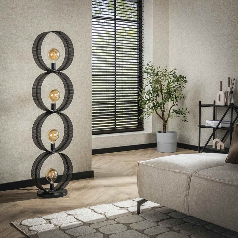 Lampadaire Industriel 4 Lampes Non Allumé