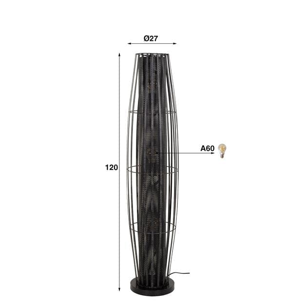 Lampadaire Métal Vintage 3L Dimensions