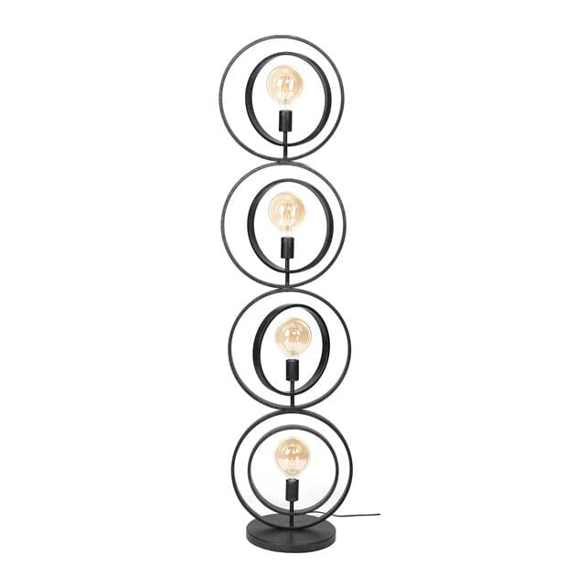 Gros plan sur la finition Charcoal du lampadaire industriel.