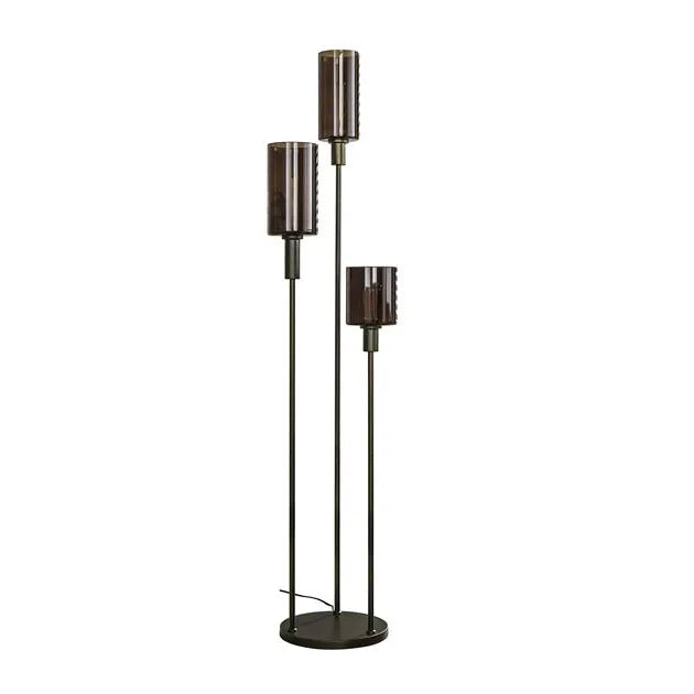 Lampadaire Verre 3 Lampes Fond Blanc