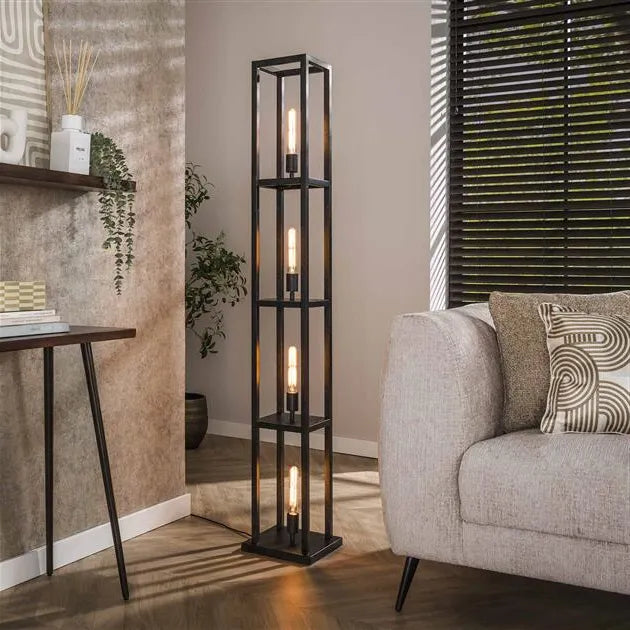 Lampadaire en Metal 4 Lampes Noir