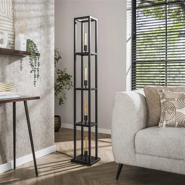 Lampadaire en Metal 4 Lampes Noir Non Allume