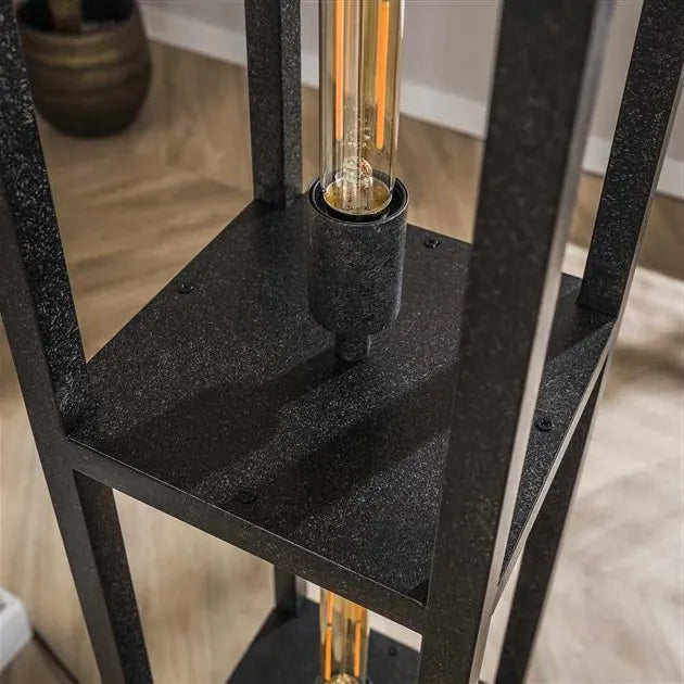 Lampadaire en Metal 4 Lampes Noir Details