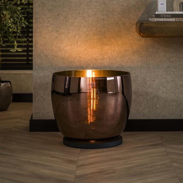 Lampe A Poser Chic Spirale Cuivre XXL