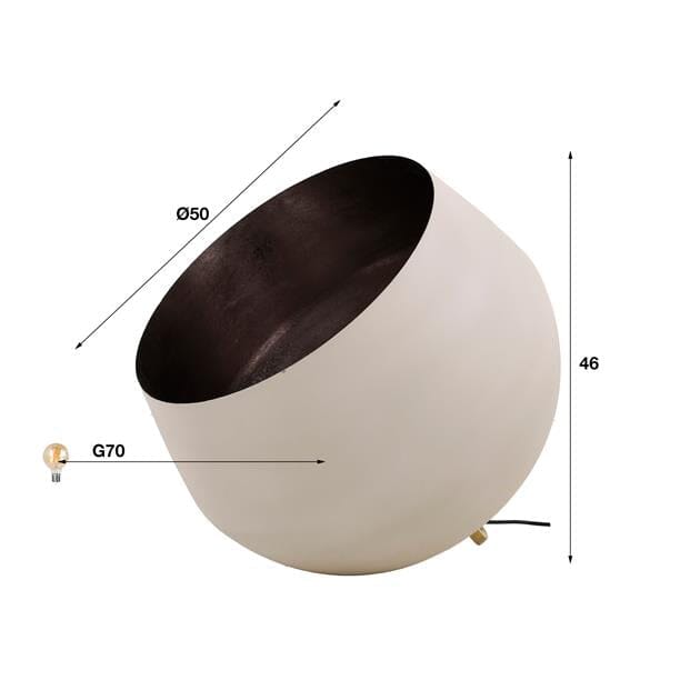 Les dimensions du grand taille de lampe à poser