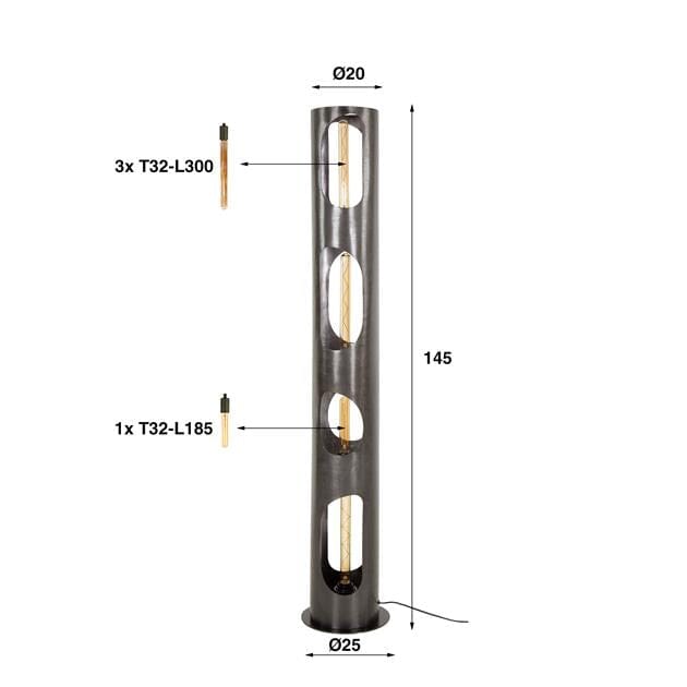 Lampe salon design 145 cm  dimensions
