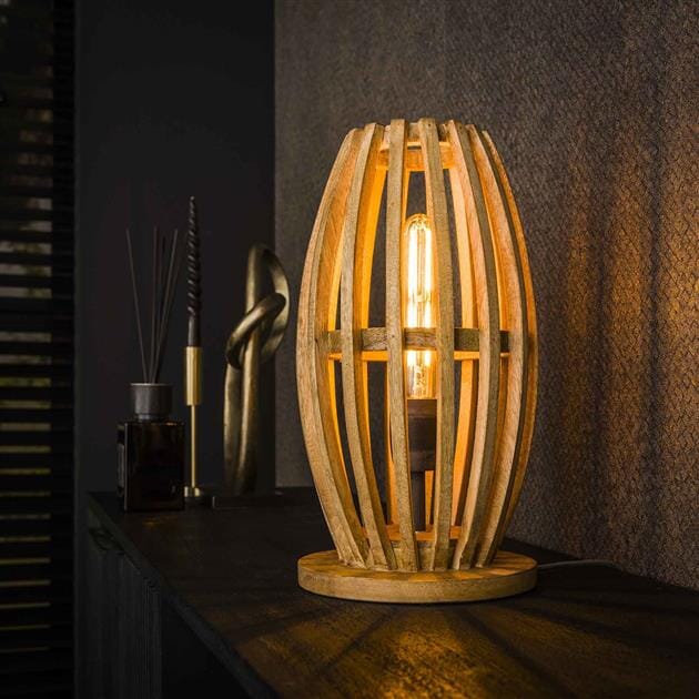 Lampe de Chevet Bois de manguier avec barres en bois