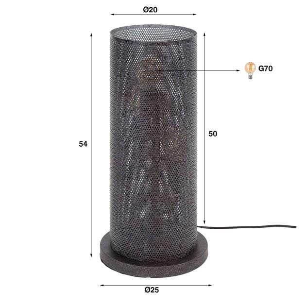 Lampe de Table Cylindrique Dimensions