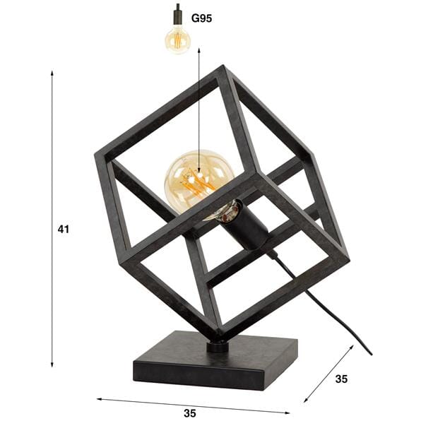 Lampe de Table Noire  Dimensions
