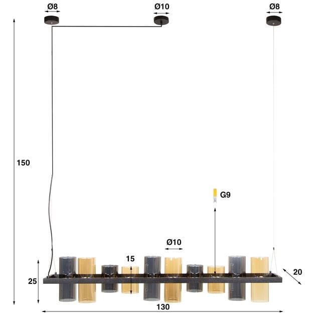 Luminaire Suspension Verre Colore  salle a manger dimensions