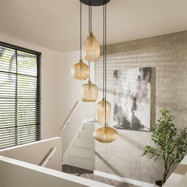 Lustre Verre Souffle No Allumé