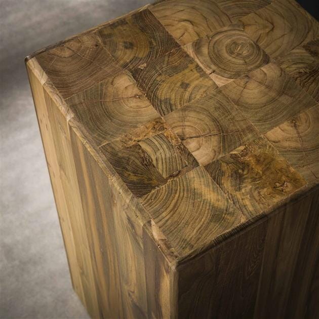 Détail du bois teck de Sellette plante 