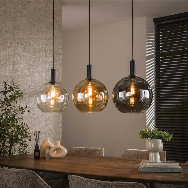 Suspension En Verre Coloré 3 Lampes