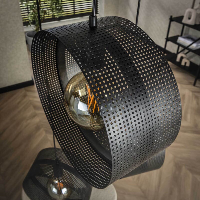 Suspension Industrielle 3 Lampes Details