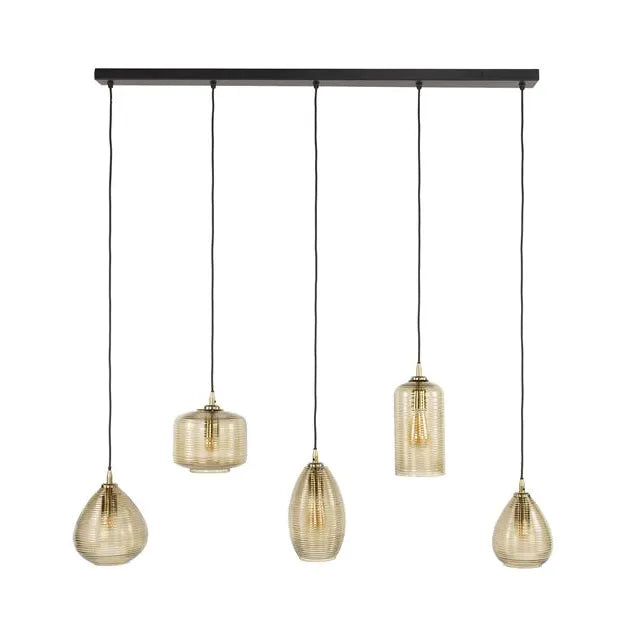 Suspension Luminaire 5 Lampes Fond Blanc