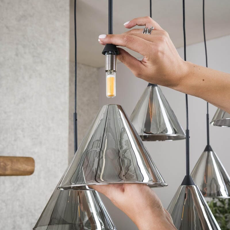 Suspension Luminaire Verre Fumé Details