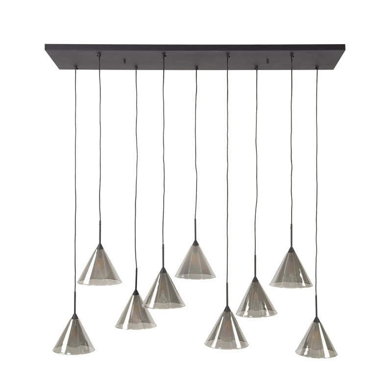 Suspension Luminaire Verre Fumé Fond Blanc