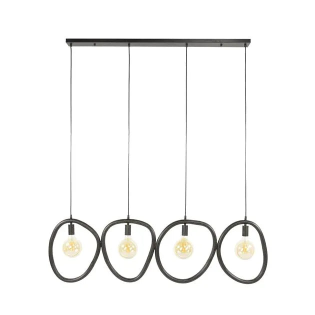 Suspension Métal 4 Lampes Fond Blanc