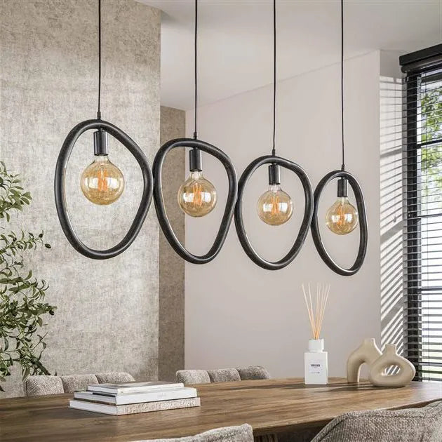 Suspension Métal 4 Lampes Non Allume