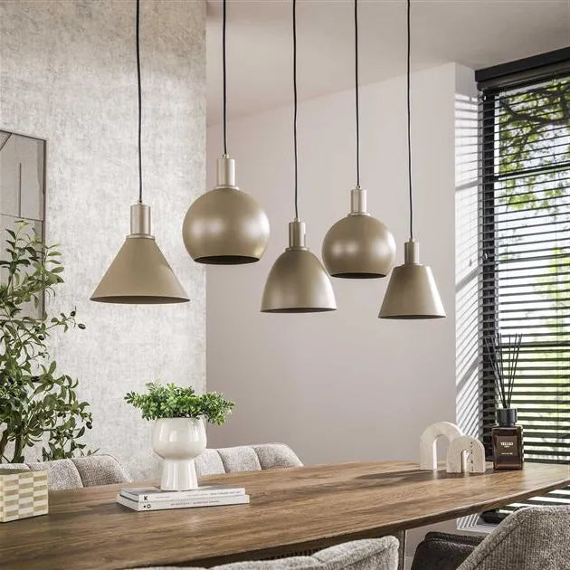 Suspension Métal 5 Lampes Non Allume