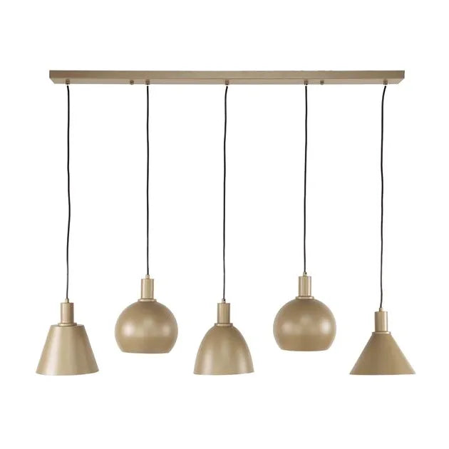 Suspension Métal 5 Lampes Fond Blanc