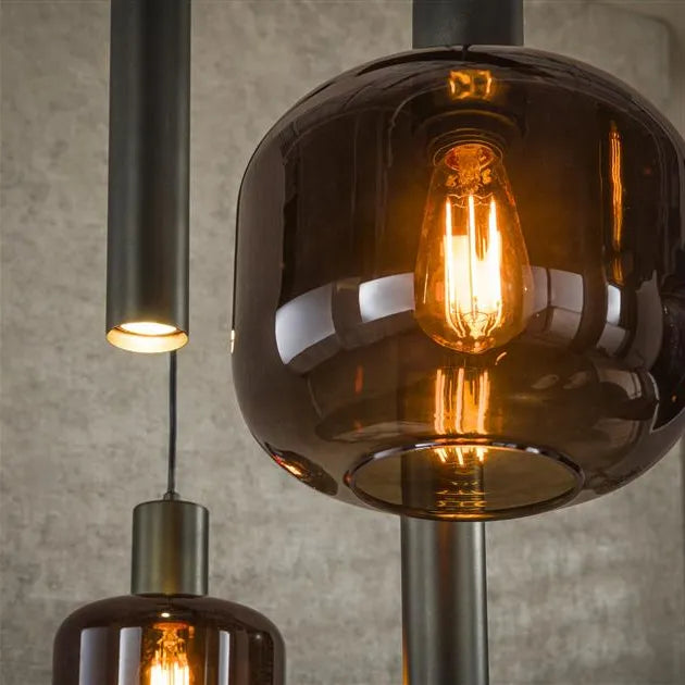 Suspension Métal et Verre Maron  Details