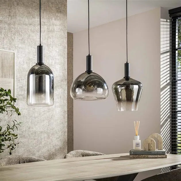 Suspension Verre 3 Lampes Non Allumé