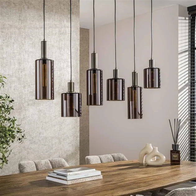 Suspension Verre Marron Non Allumé