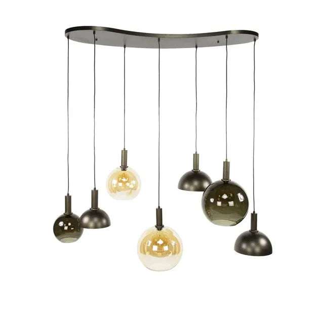 Suspension Verre et Métal Fond Blanc