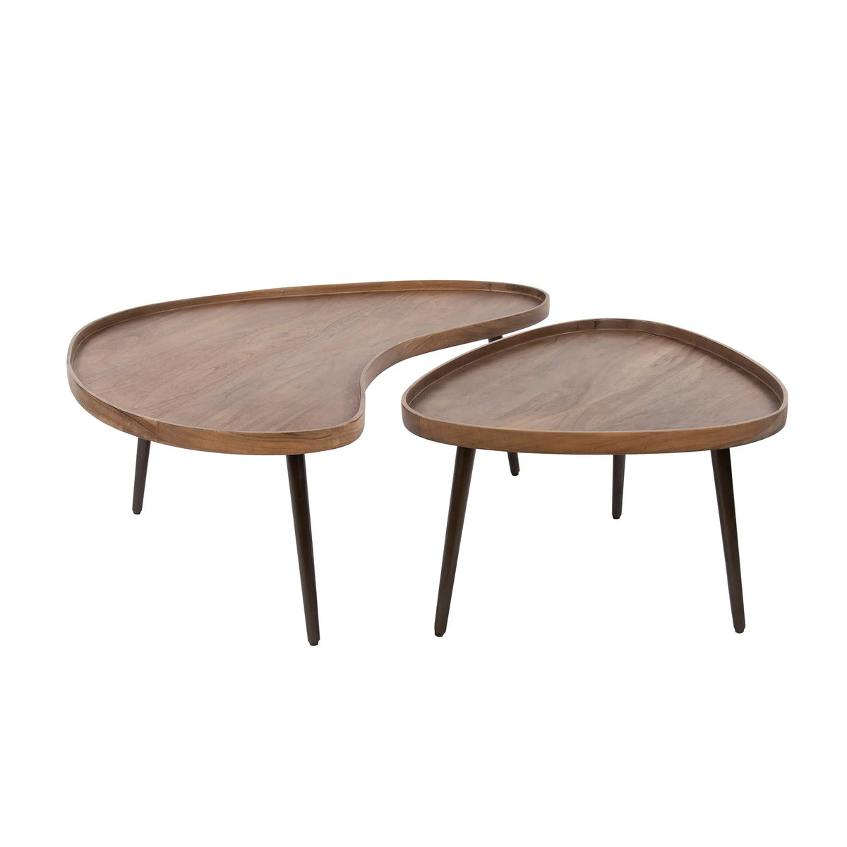 Table Basse Acacia Massif Fond Blanc