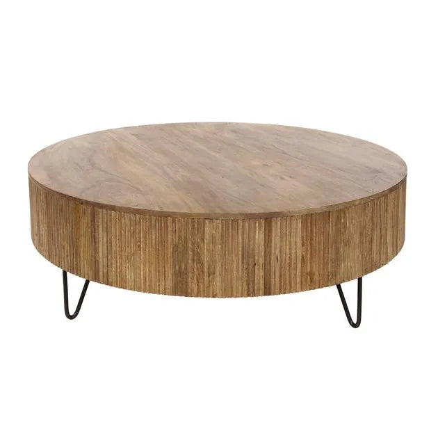 Table Basse Bois 120 cm Fond Blanc