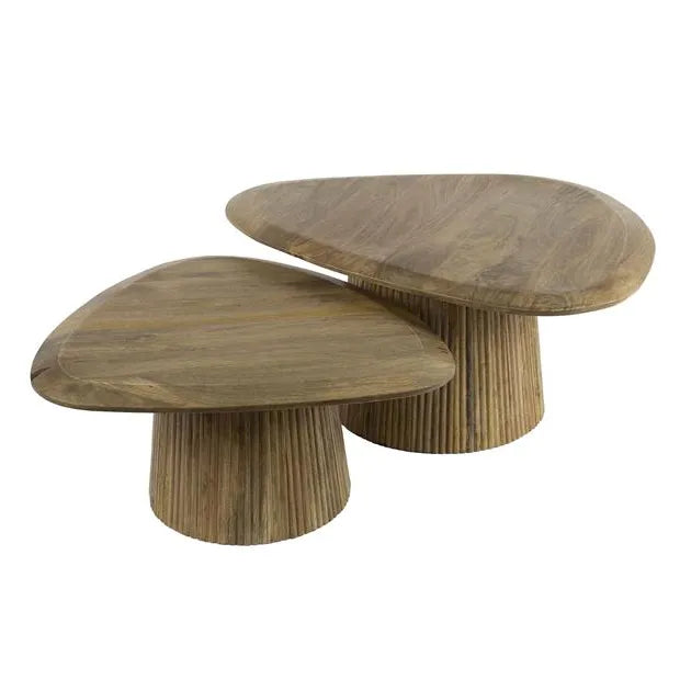 Table Basse Bois de Manguier Fond Blanc