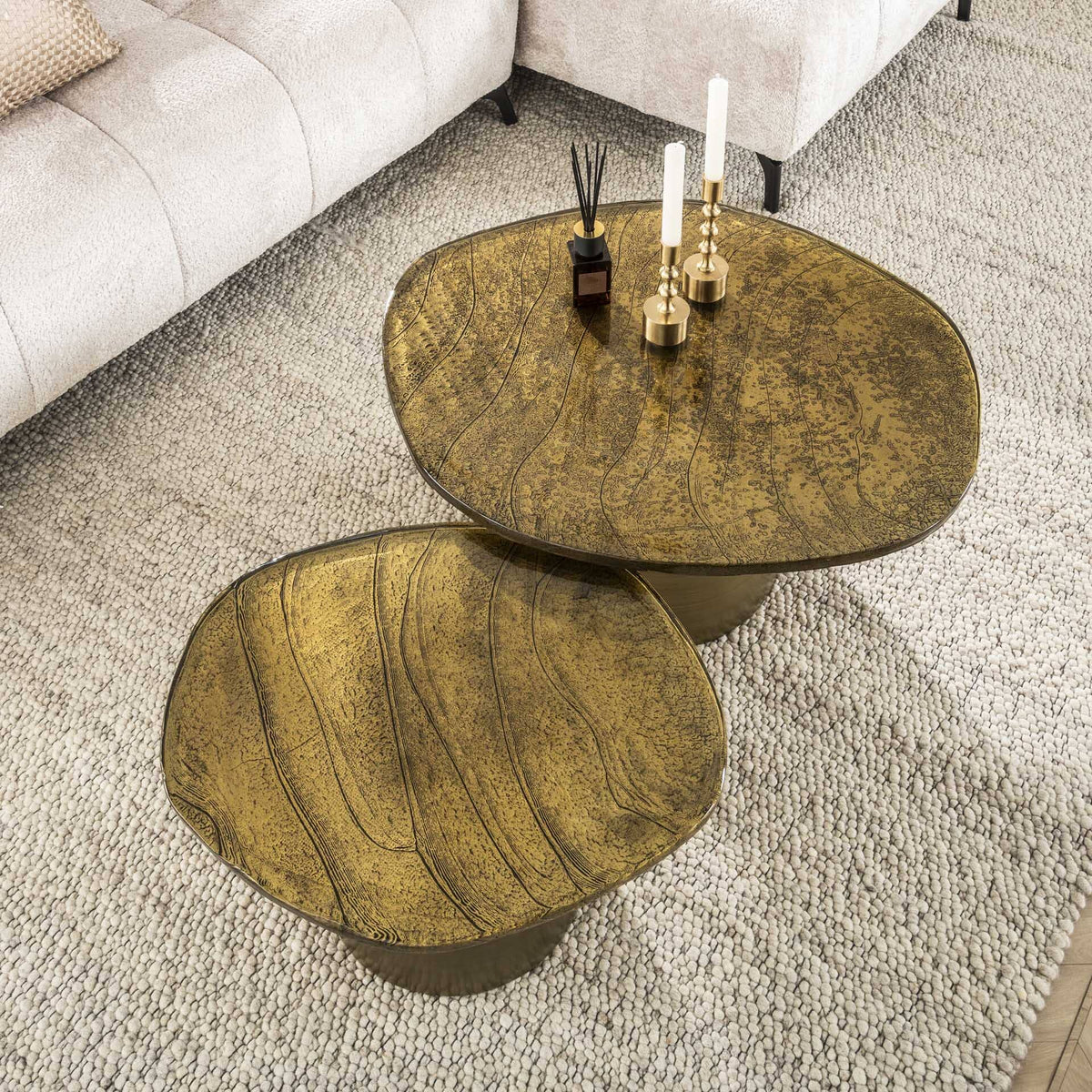 Table Basse En Verre Doree Vue Dessus