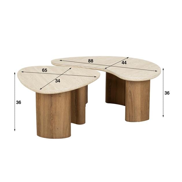 Les dimensions du table basse forme organique