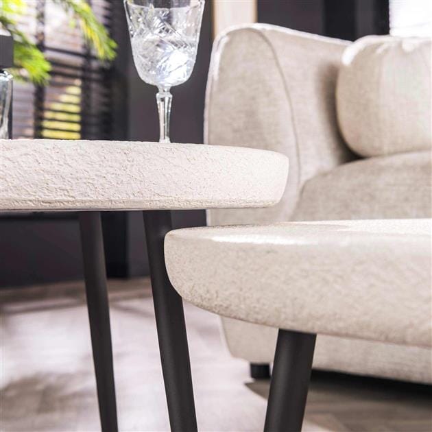 Détails du marbre composite sur la Table Basse Gigogne.